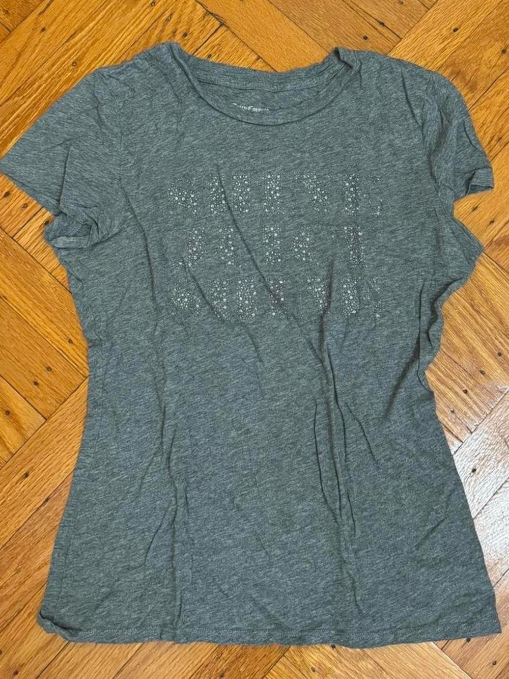 juicy couture “shine juicy shine” bedazzled/sparkly grey tee!